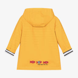 Week-end à la mer-Waterproof Yellow Hooded Raincoat | Childrensalon