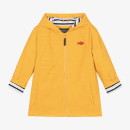 Week-end à la mer-Waterproof Yellow Hooded Raincoat | Childrensalon