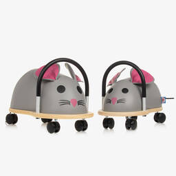 Wheely Bug-Grey & Pink Mouse Ride-On Toy (32cm) | Childrensalon