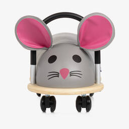 Wheely Bug-Grey & Pink Mouse Ride-On Toy (32cm) | Childrensalon