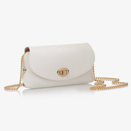 Zaccone-Белая кожаная сумка для девочек (18см) | Childrensalon