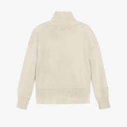 Zadig&Voltaire-بلوفر صوف بياقة عالية ومزين بنجوم لون بيج للبنات | Childrensalon