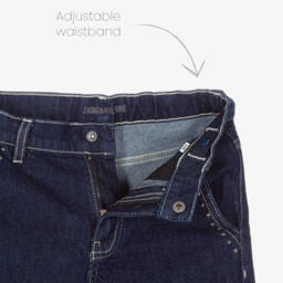 Zadig&Voltaire-Girls Dark Blue Denim Wide-Leg Flared Jeans | Childrensalon