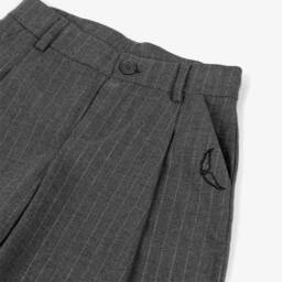 Zadig&Voltaire-Брюки широкие серые в полоску для девочек | Childrensalon