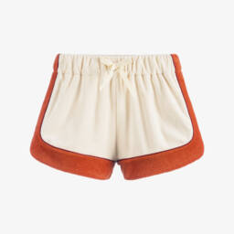 Girls Cream Towelling Shorts 