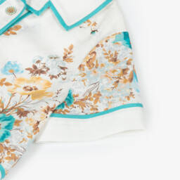 Zimmermann-قميص بطبعة ورود قطن لون عاجي وزهري للبنات  | Childrensalon