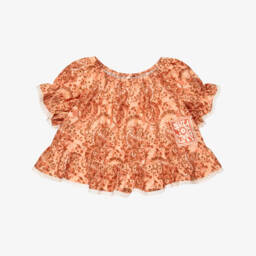 Girls Paisley Print Frilly Blouse