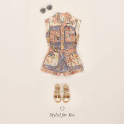 Zimmermann-Girls Pink Cotton Floral Playsuit | Childrensalon