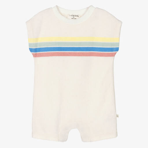 1 + in the family-Baby Boys Ivory Cotton Towelling Shortie | Childrensalon