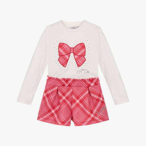 A Dee Maya Girls Pink Bear Print Short Set