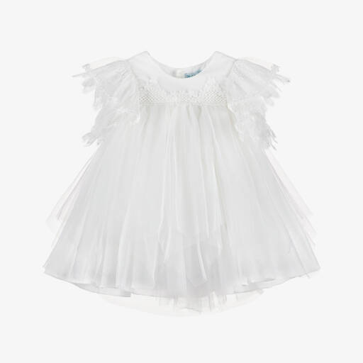 Abel & Lula-Girls Ivory Tulle & Lace Dress | Childrensalon