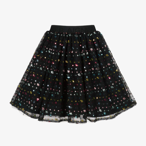 AIGNER-Girls Black Sequinned Tulle Skirt | Childrensalon