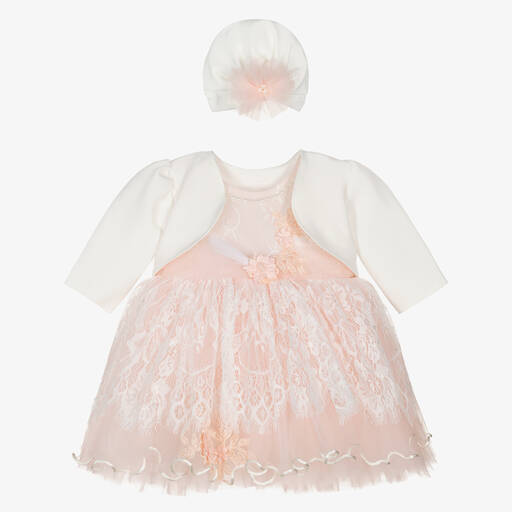 Andreeatex-Baby Girls Pink Lace & Tulle Dress Set | Childrensalon