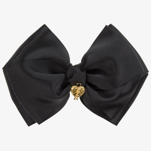 Angel's Face-Black Bow Hair Clip (19cm) | Childrensalon