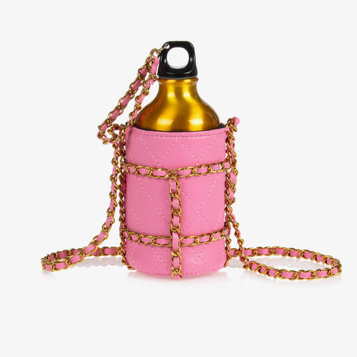 Angel's Face-Girls Gold & Pink Water Bottle | Childrensalon