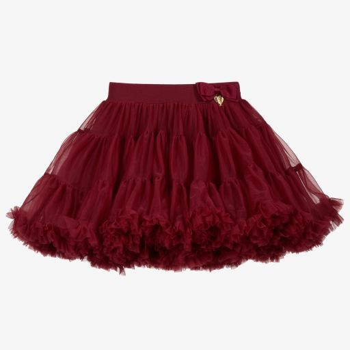 Angel's Face-تنورة توتو تول مبطنة لون أحمر | Childrensalon