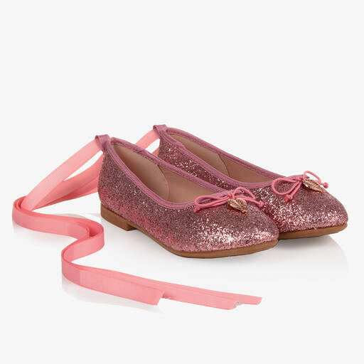 Angel's Face-Pink Glitter Ballerina Shoes | Childrensalon