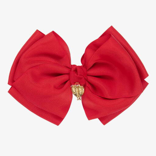 Angel's Face-Red Bow Hair Clip (17cm) | Childrensalon