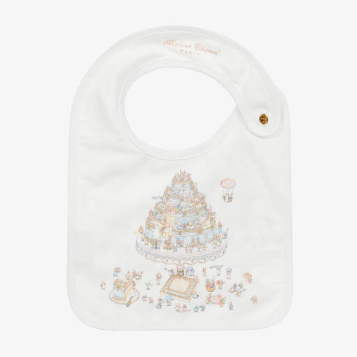 Atelier Choux Paris-Ivory Organic Cotton Cake Bib | Childrensalon