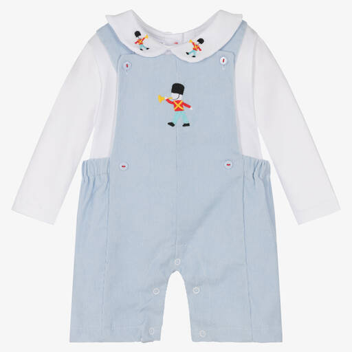 Beau KiD-طقم دانغريز قطن لون أزرق للمواليد | Childrensalon