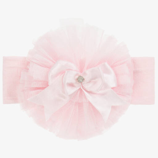 Beau KiD-Baby Girls Pink Tulle & Bow Headband | Childrensalon