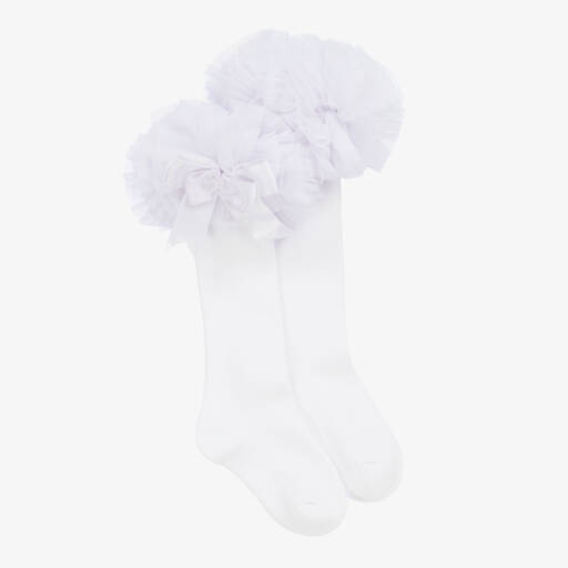 Beau KiD-Белые хлопковые носки с рюшами для девочек | Childrensalon