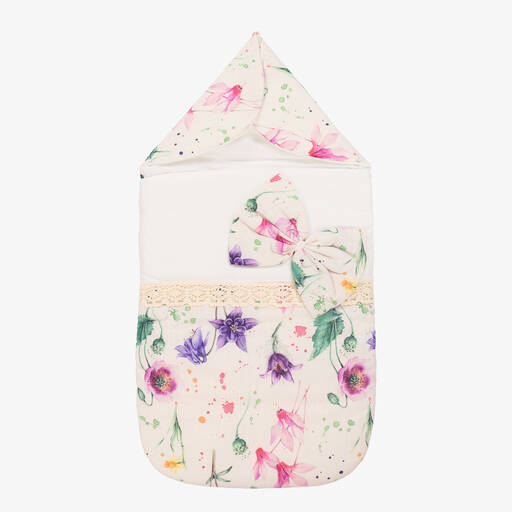 Beau KiD-Ivory Floral Baby Nest (72cm) | Childrensalon