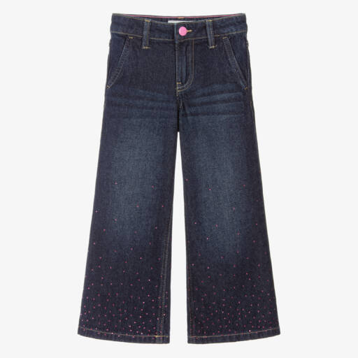 Billieblush Girls Wide Leg Dark Denim Jeans