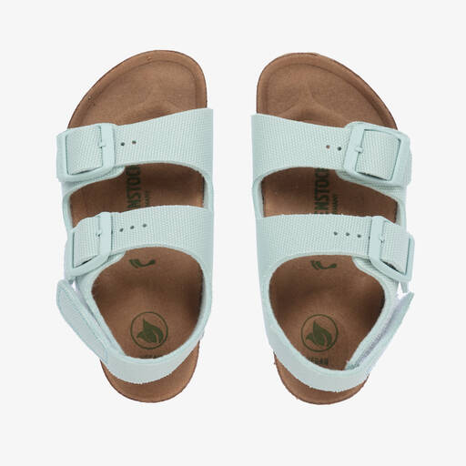 Birkenstock-Blue Canvas Sandals | Childrensalon