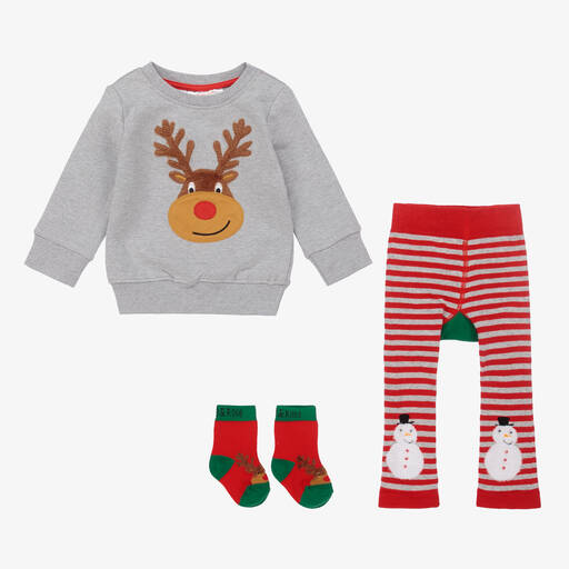 Blade & Rose-Grey & Red Festive Leggings Set | Childrensalon