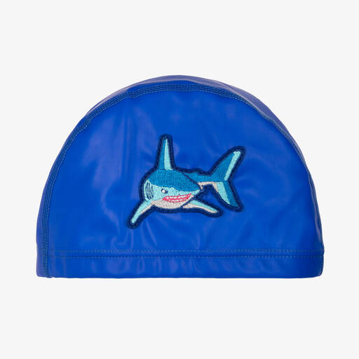 Bling2o-Boys Blue Shark Swimming Cap  | Childrensalon