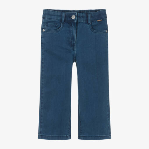 Boboli-Girls Blue Wide Leg Denim Jeans | Childrensalon