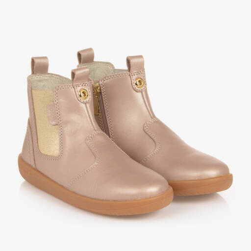 Bobux Kid +-Girls Pink Leather Boots | Childrensalon
