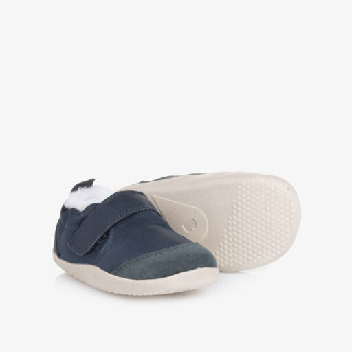 Bobux Xplorer-Navy Blue Leather First Walker Shoes | Childrensalon