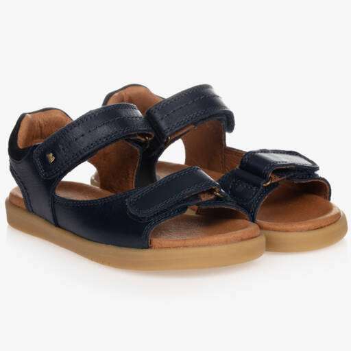 Bobux Kid +-Strappy Navy Blue Leather Sandals | Childrensalon
