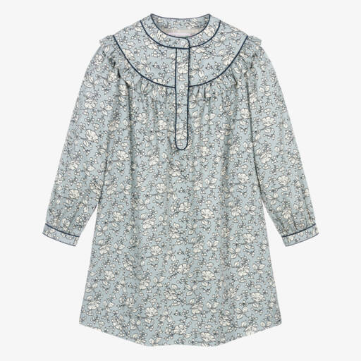 Bonpoint Girls Floral Topaz Dress in Green main image 0