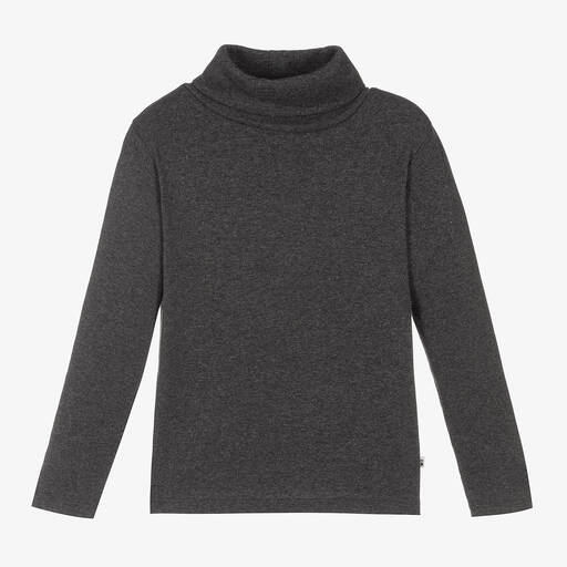 Bonpoint-Серый хлопковый топ с высоким воротом | Childrensalon