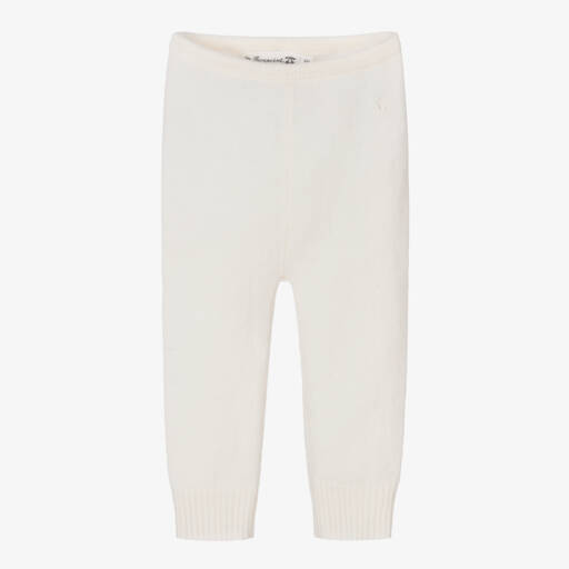 Bonpoint-Ivory Pure Cashmere Knitted Leggings | Childrensalon