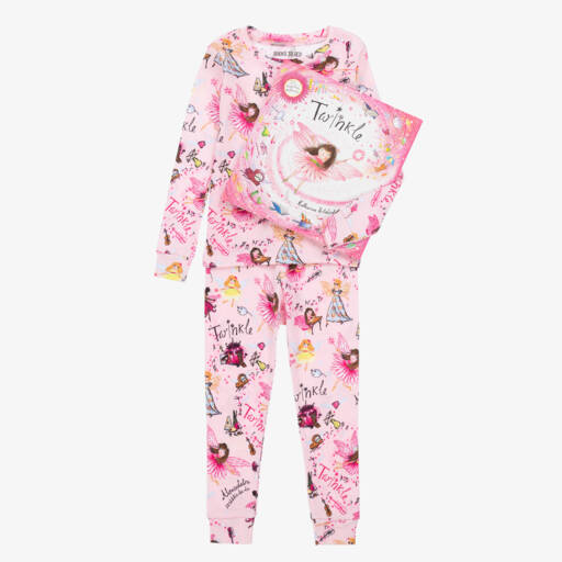 Books to Bed-Girls Pink Twinkle Pyjamas & Book Set | Childrensalon