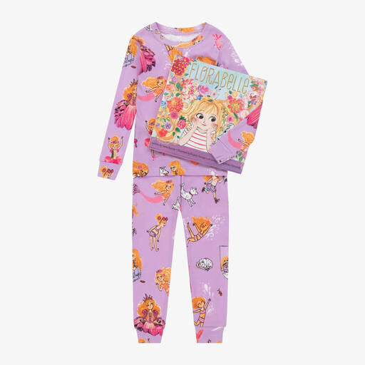 Books to Bed-Purple Florabelle Cotton Pyjamas & Book Set | Childrensalon