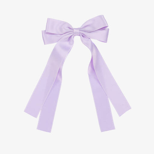 Bowtique London-Girls Lilac Bow Hair Clip (12cm) | Childrensalon
