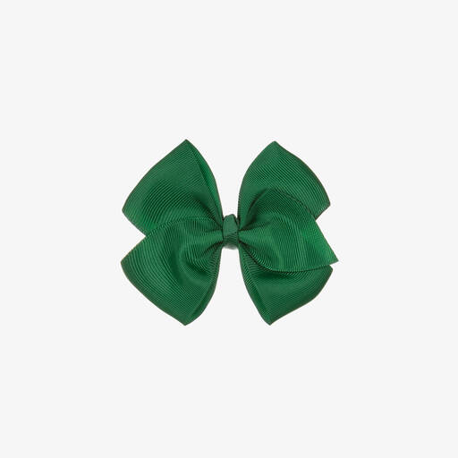 Bowtique London-Green Bow Hair Clip (10cm) | Childrensalon