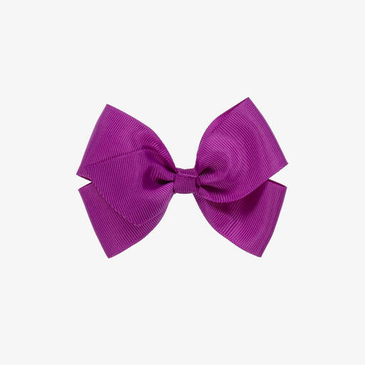 Bowtique London-Purple Bow Hair Clip (10cm) | Childrensalon