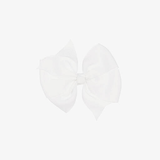 Bowtique London-White Bow Hair Clip (10cm) | Childrensalon