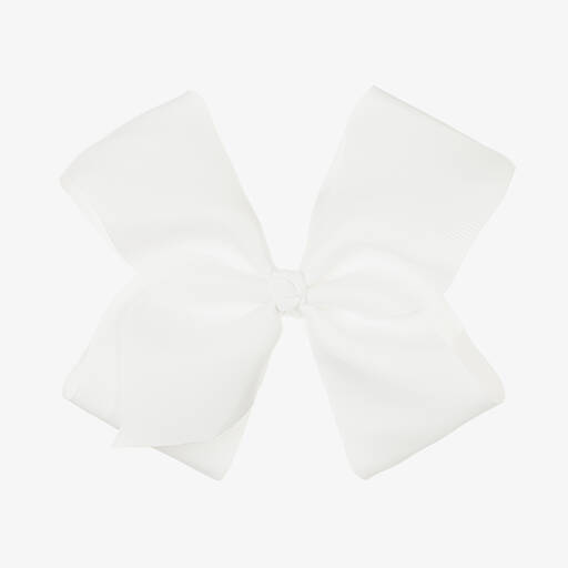 Bowtique London-White Bow Hair Clip (20cm) | Childrensalon