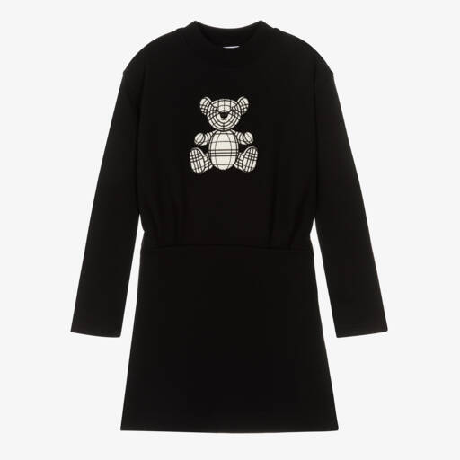 Burberry-Teen Girls Black Thomas Bear Sweatshirt Dress | Childrensalon