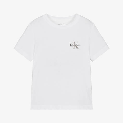 Calvin Klein Kids Monogram Logo T-Shirt in White main image 0