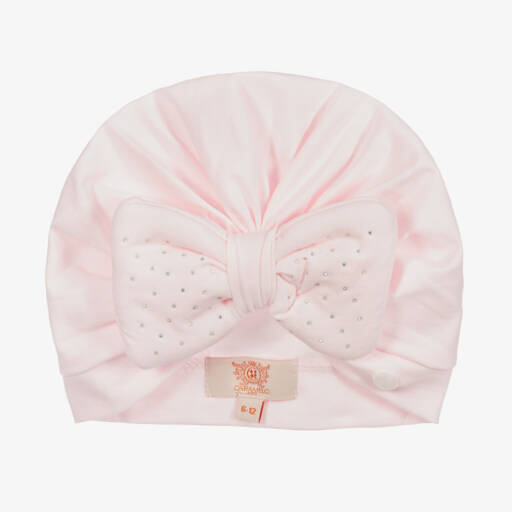 Caramelo Kids-Girls Pink Cotton Turban | Childrensalon