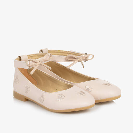 Caramelo Kids-Girls Pink Faux Leather Bow Shoes | Childrensalon