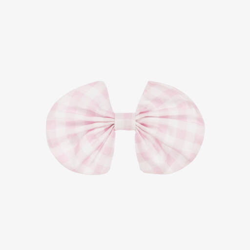 Caramelo Kids-Girls Pink Gingham Hair Clip (15cm) | Childrensalon